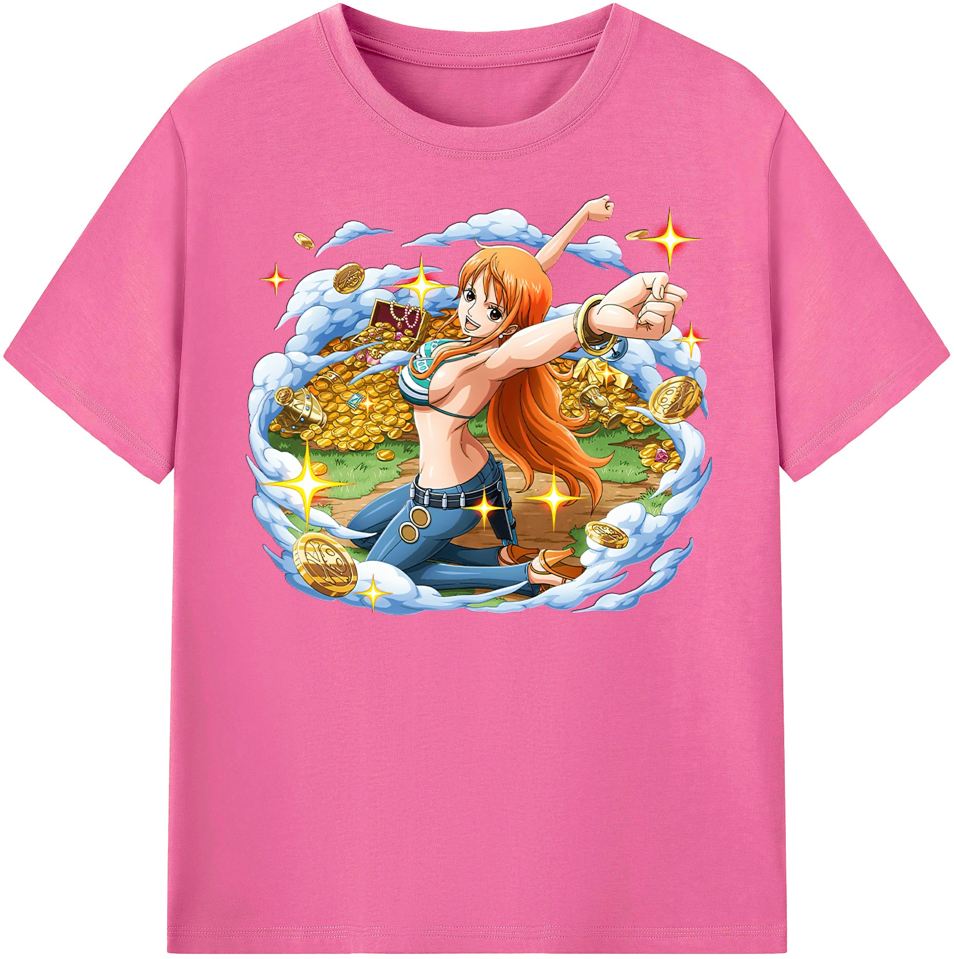 （画像用） ワンピース ナミ ONE PIECE Nami レディースカジュアルプリントTシャツ（綿100％）